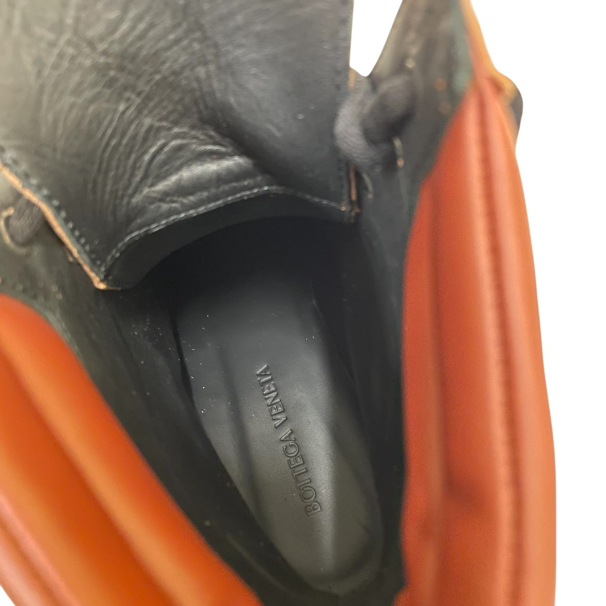 【新品】BOTTEGA VENETA タイヤブーツ　オレンジ　　size40 新品】BOTTEGA VENETA タイヤブーツオレンジsize40