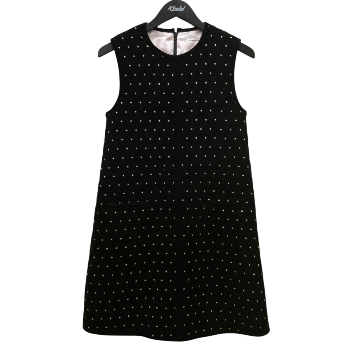 新品 bibiy IRIS RUFFLE TOP タンクトップ ワンピース 黒 Bibiy．(ビビィ) キルティング ドット刺繍ノースリーブ