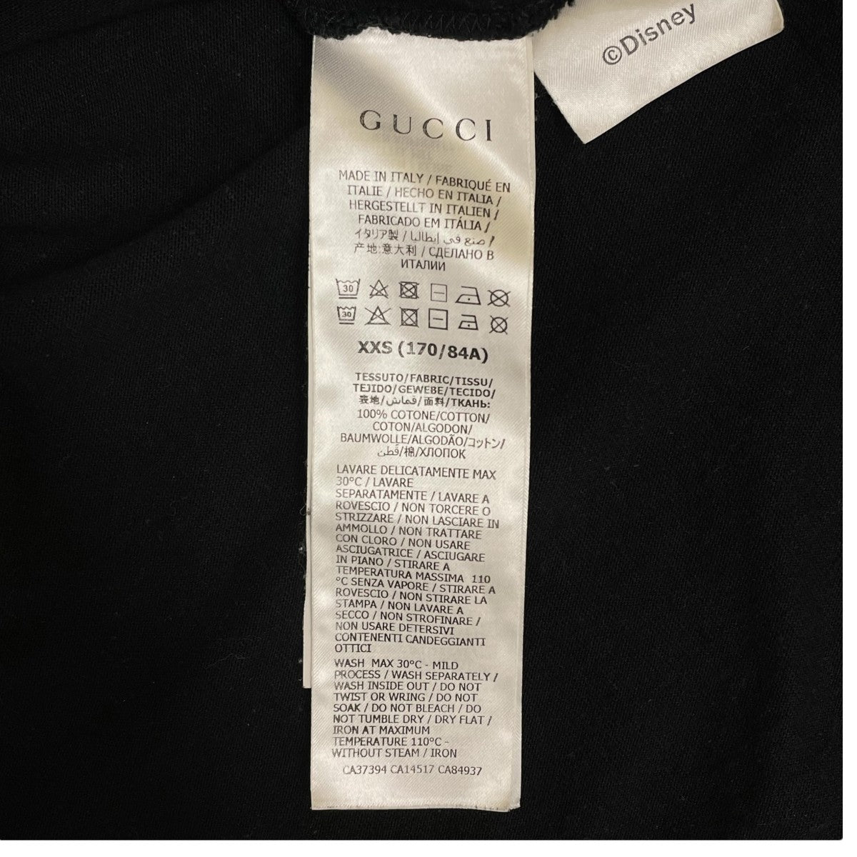 GUCCI Black 半袖Tシャツ Lサイズ 袖リボン付き GUCCI（グッチ）Tシャツ・カットソー 黒 サイズ:XS メンズ