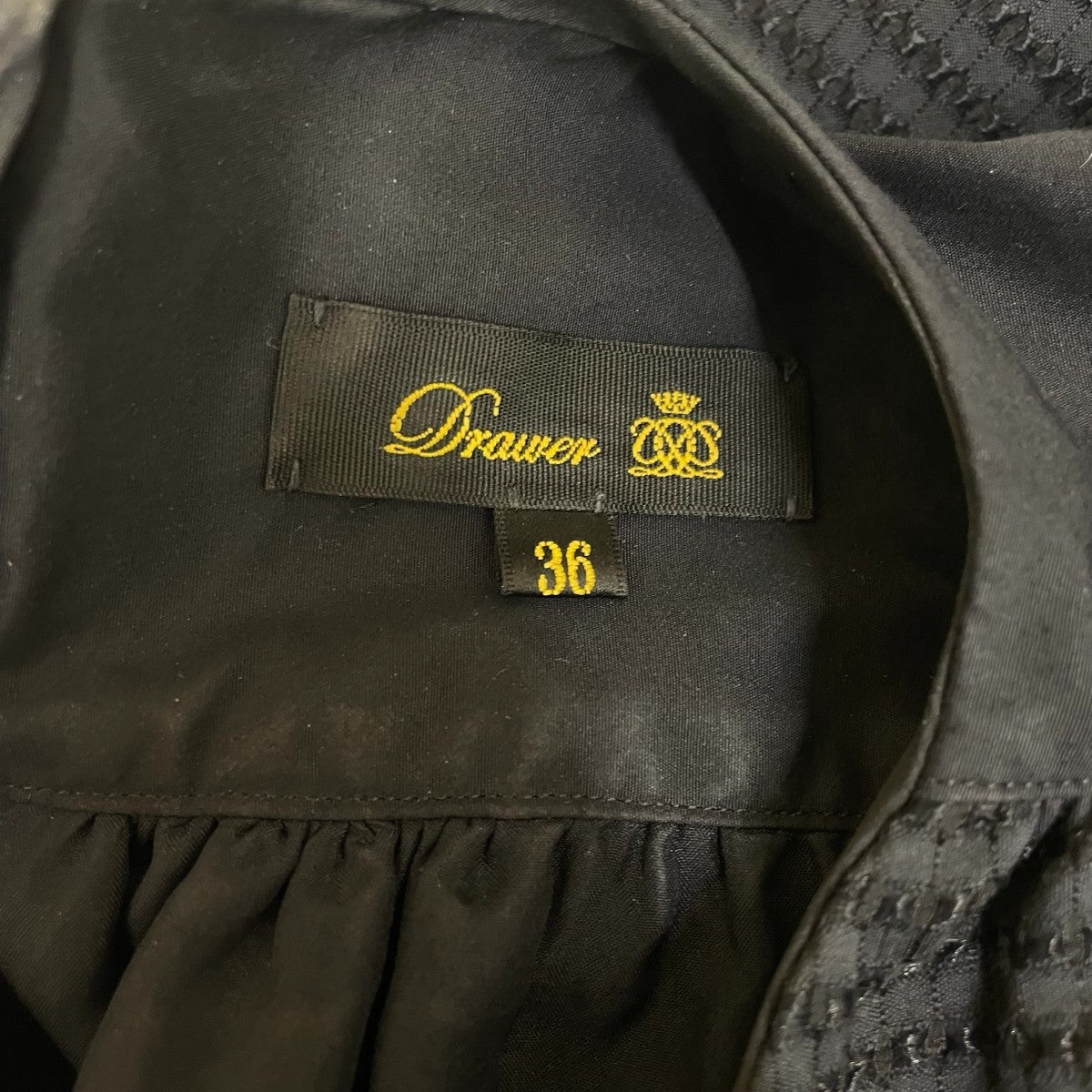 Drawer 透かしボーダーギャザーワンピース長袖ワンピース6526-299-1063 古着・中古-5枚目のアイテム画像