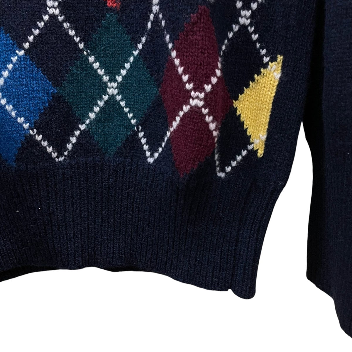 corgi ウールニット ハンドメイド ネイビー CORGI（ニット/セーター