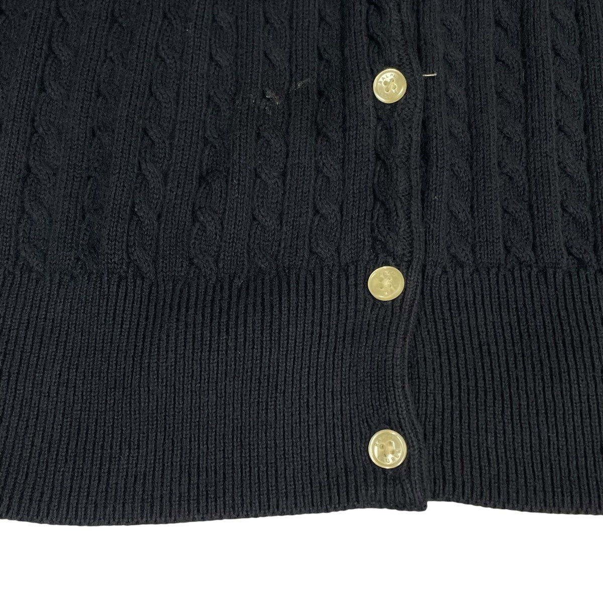 近年美品　ローレンラルフローレン ボタントリム　セーター　ロゴ刺繍　M~Lサイズ POLO RALPH LAUREN(ポロラルフローレン) ロゴ刺繍ニットセーター