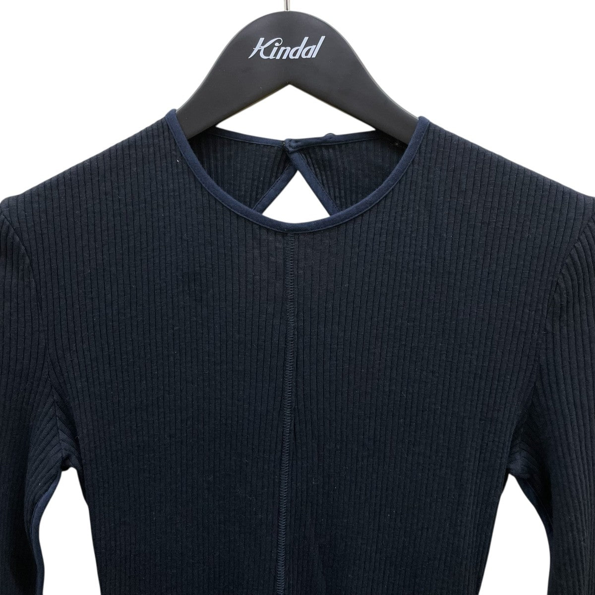 mame kurogouchi(マメクロゴウチ) rew Neck Open Back Ribbed Jersey