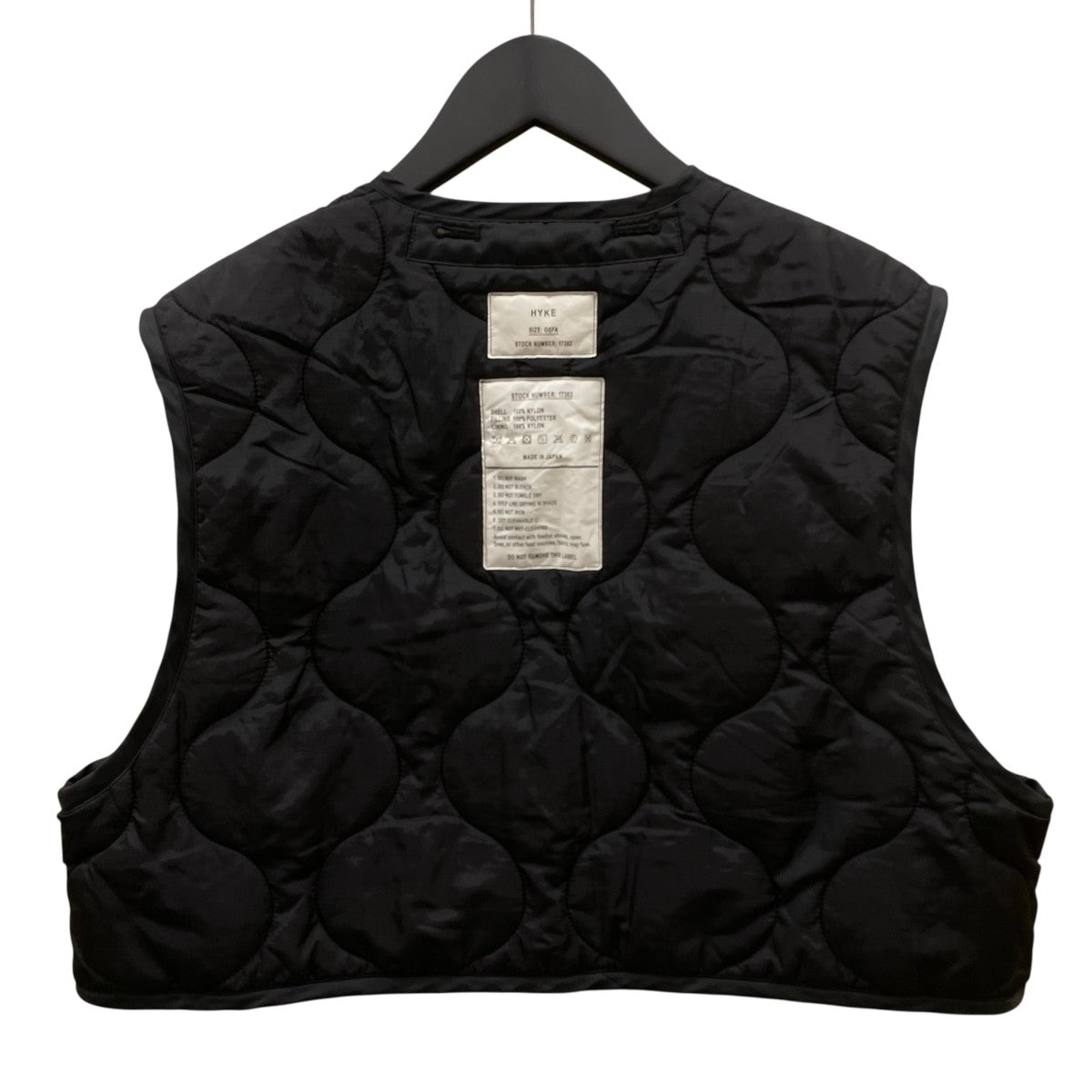 HYKE(ハイク) 22AWQUILTED CROPPED VESTキルティングダウン
