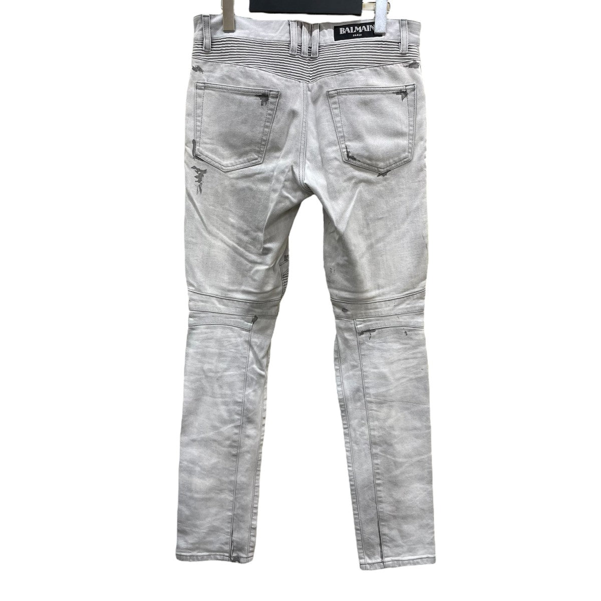 BALMAIN(バルマン) 加工蛇腹 バイカーデニムパンツデニムパンツ