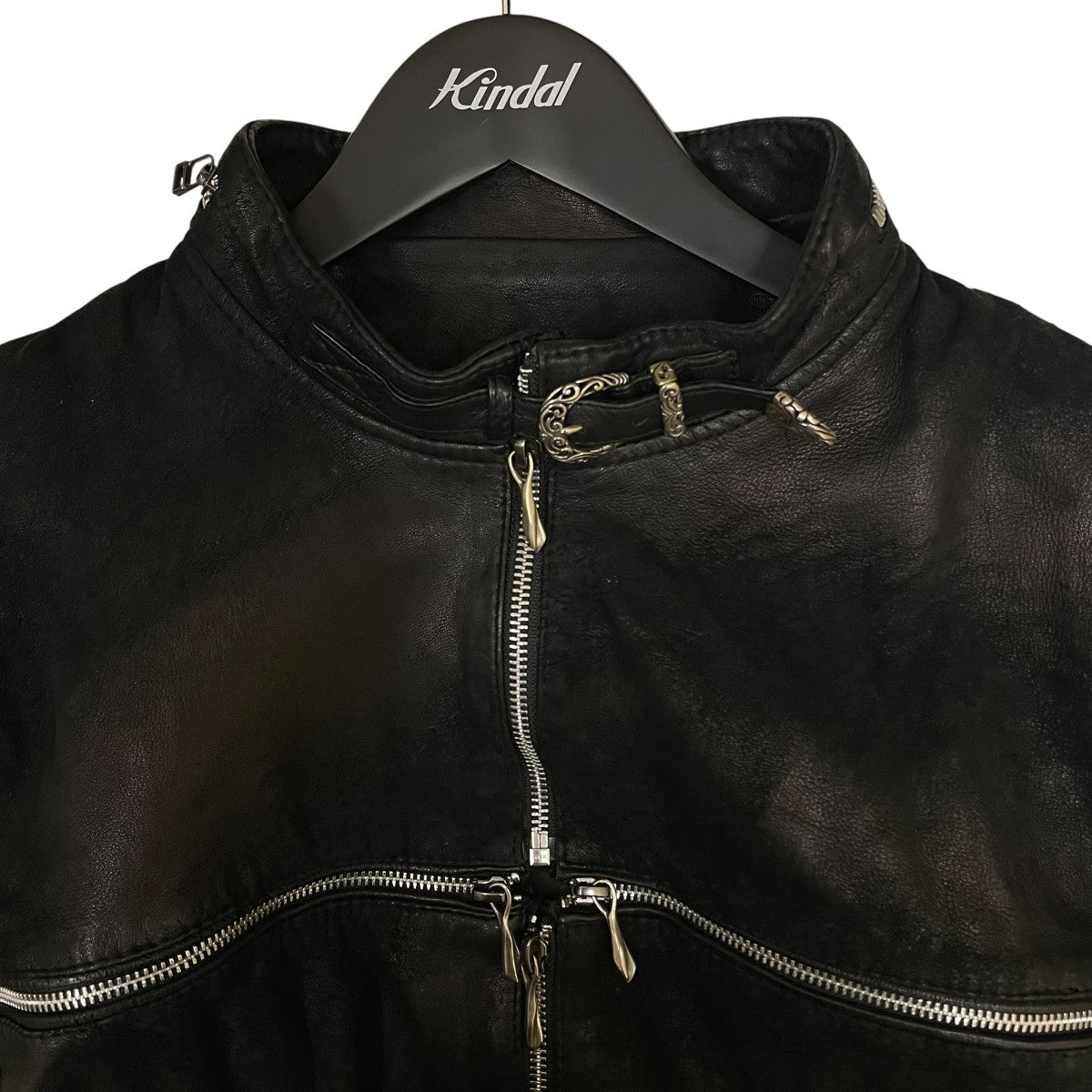 美品　14th addictionコンチョボタンスエードレザーシャツ 14th Addiction(フォーティーンス アディクション) cross zip