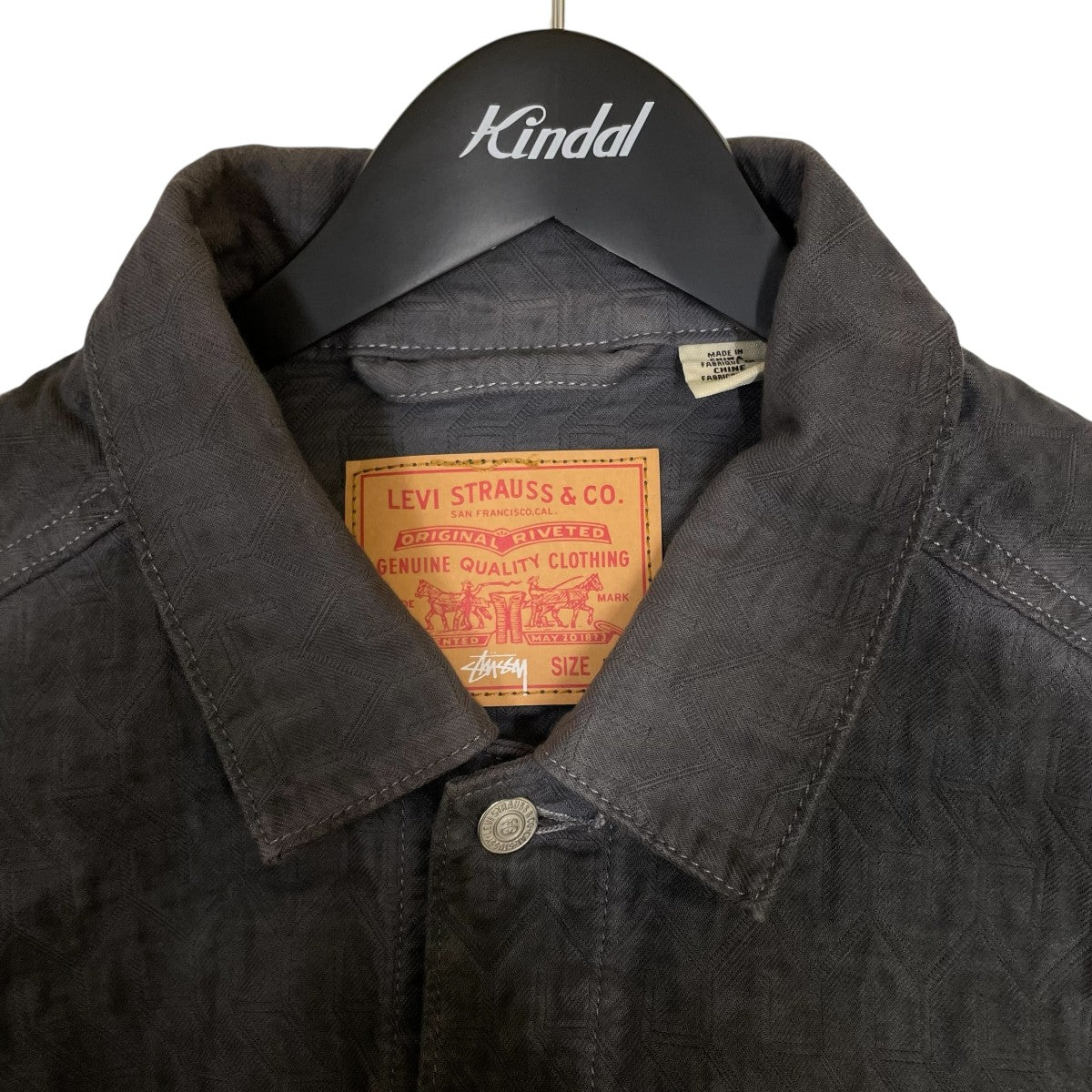 stussy×LEVI'S JACQUARD TRUCKER JACKETデニムジャケットA5216