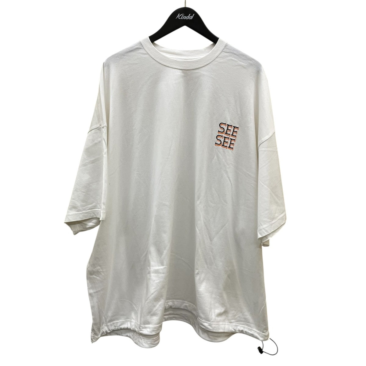トップス SUPER BIG FLAT W DRAWSTRINGS BOARDER TEE SEE SEE SUPER BIG FLAT SS BOADER TEE