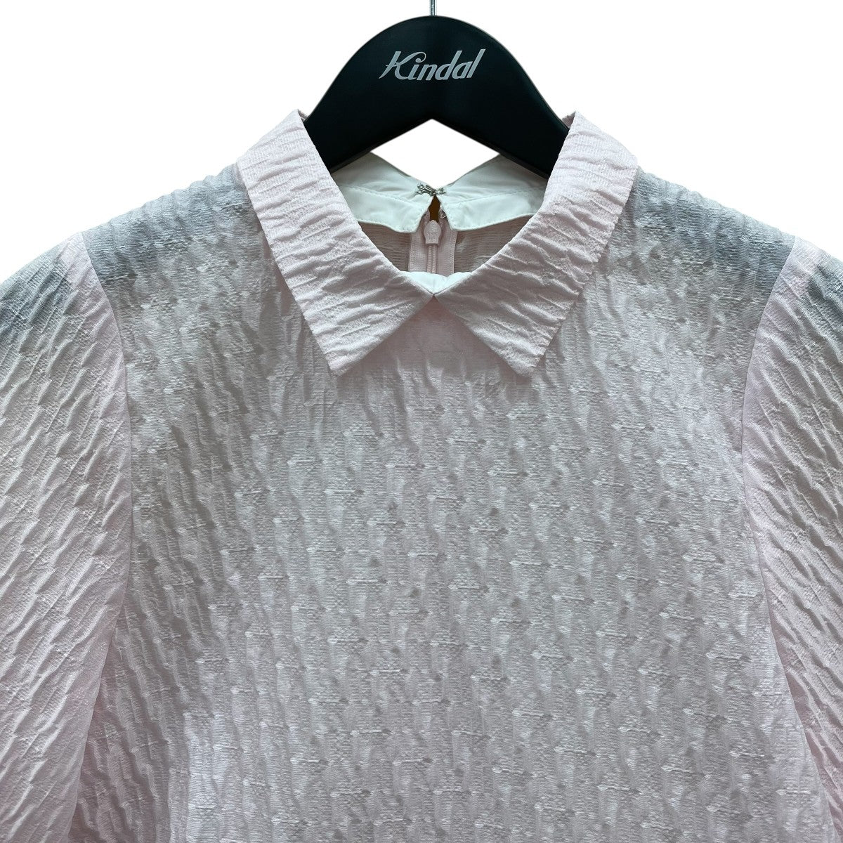 UNITED ARROWS◆７分袖ブラウス/36/ポリエステル/PNK/15211621575/エアリージャカード 2WAYブラウス エアリージャカード 2WAY ブラウス