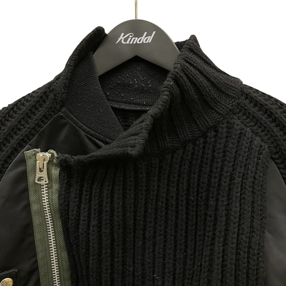 sacai(サカイ) Nylon Twill Mix Knit Blouson ニット切り替え