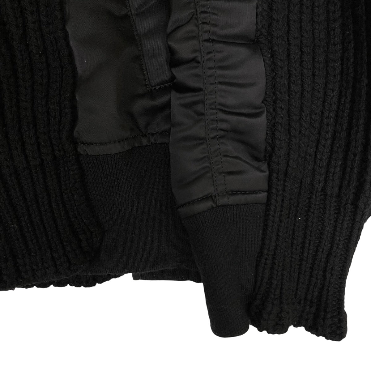 【sacai】 ナイロンジャケット/サイズ1/ウール/22-02827M sacai(サカイ) Nylon Twill Mix Knit Blouson ニット切り替え