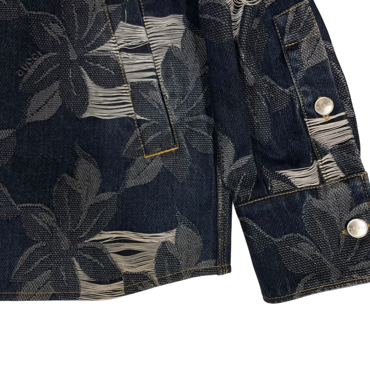 GUCCI(グッチ) Cotton denim floral jacquard shirtデニムシャツ