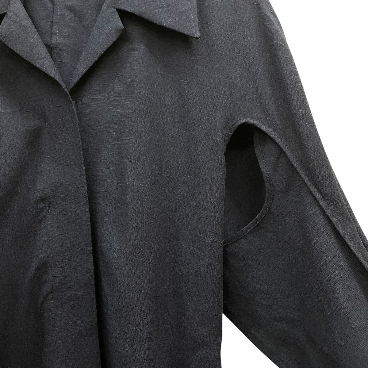 mame kurogouchi(マメクロゴウチ) 22SSViscose Hemp Round Shirt長袖