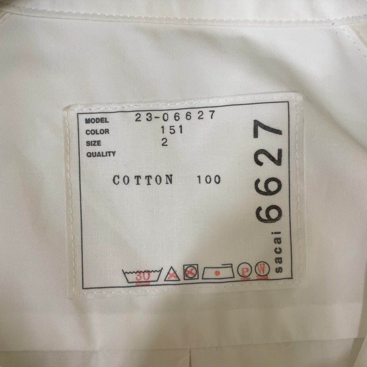 sacai×THOMAS MASON Thomas Mason Cotton Poplin Dress長袖シャツ23 06627 古着・中古-6枚目のアイテム画像