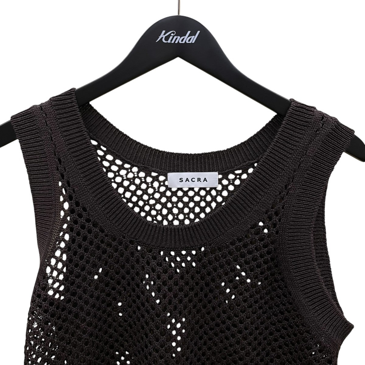 SACRA(サクラ) GIMA COTTON MESH TOPノースリーブメッシュトップ