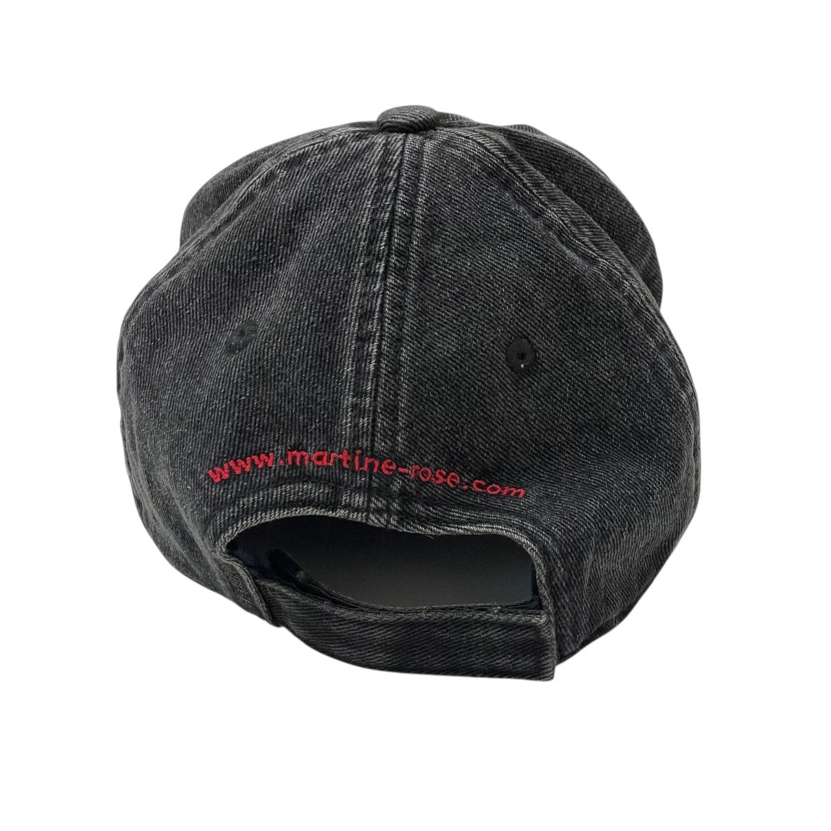 【Martine Rose】CUT PEAK BACKCAP キャップ ブラック MARTINE ROSE WASHED BLACK CUT PEAK BACK CAP | IAMNUE