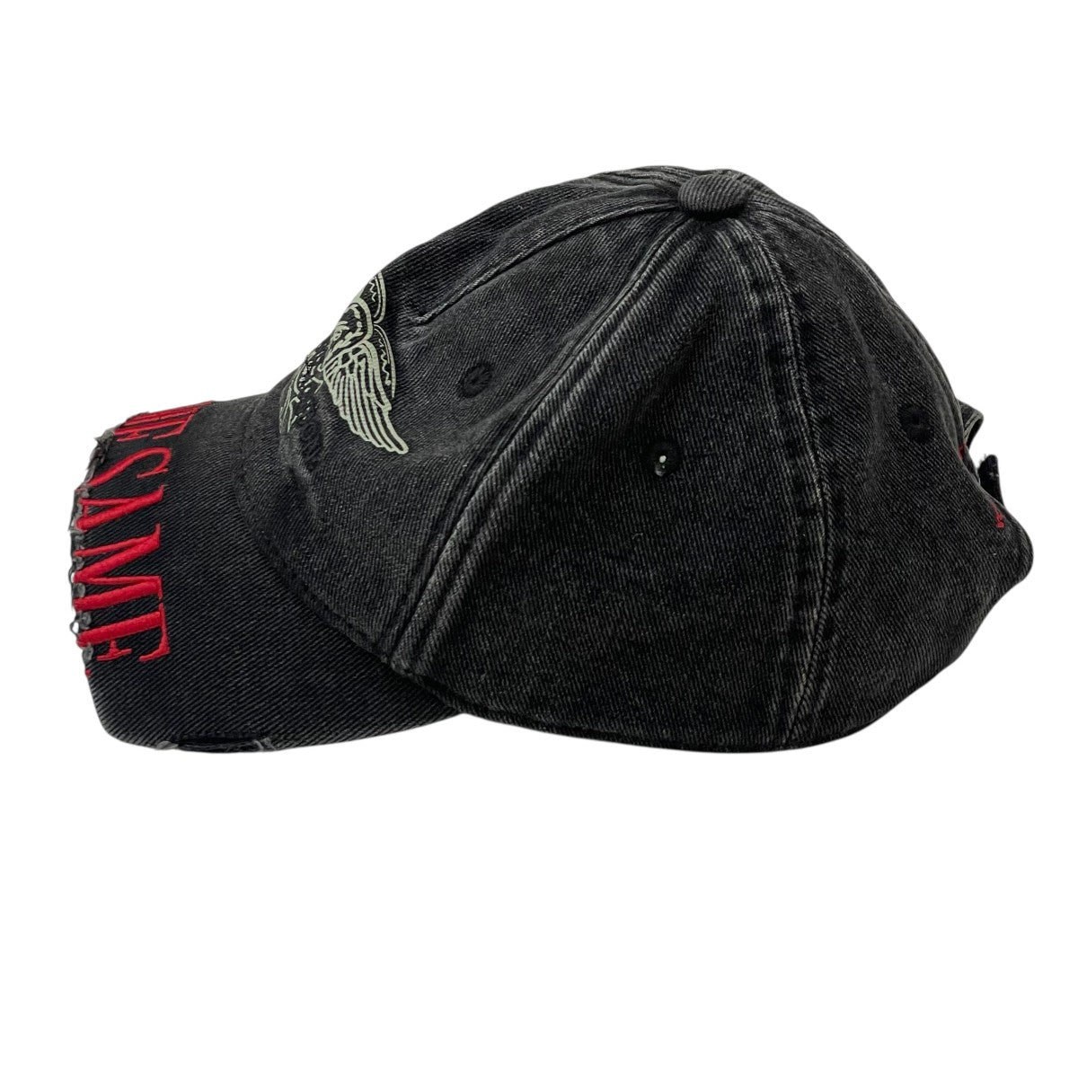 Martine rose(マーティンローズ) CUT PEAK BACK CAPキャップ ブラック