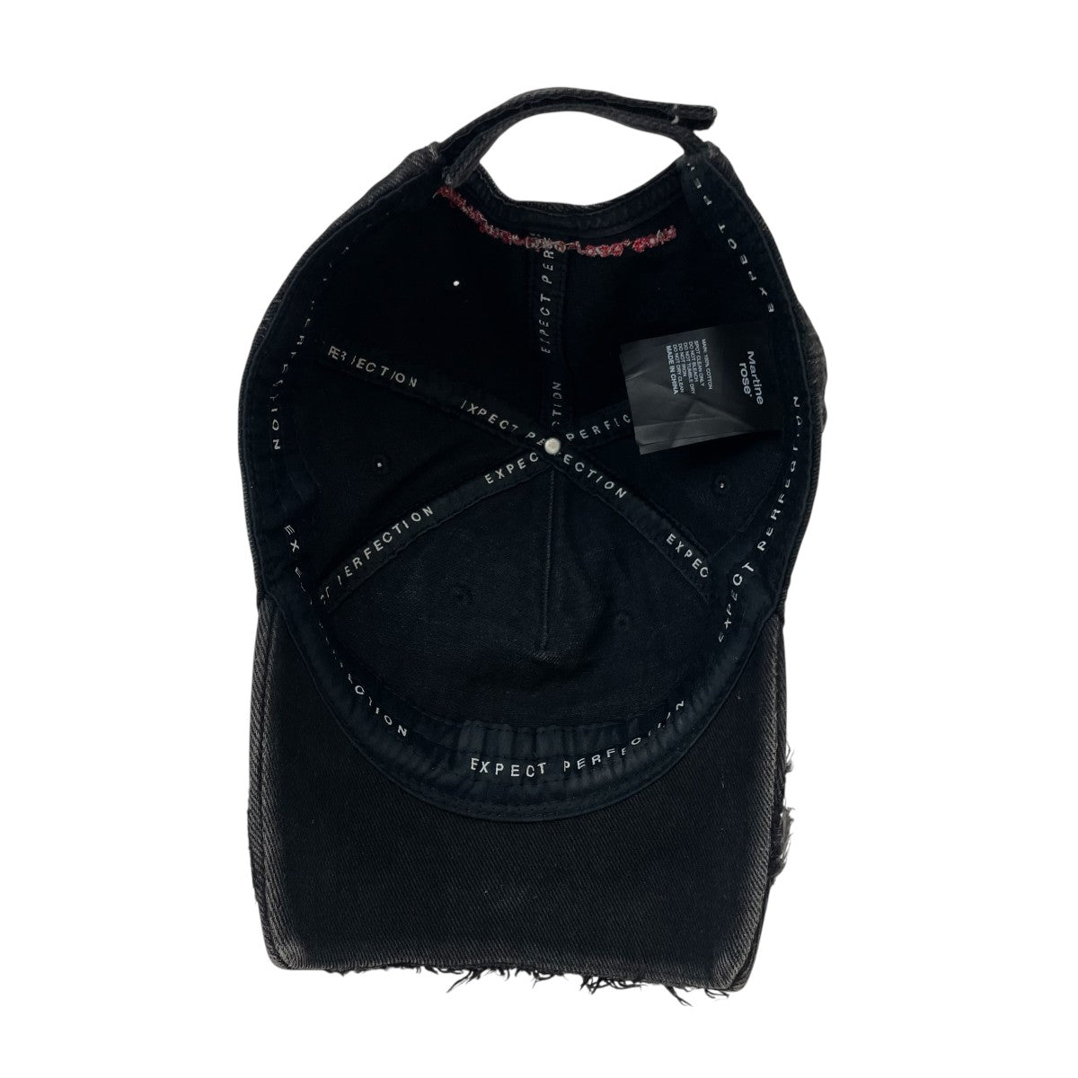 Martine rose(マーティンローズ) CUT PEAK BACK CAPキャップ ブラック