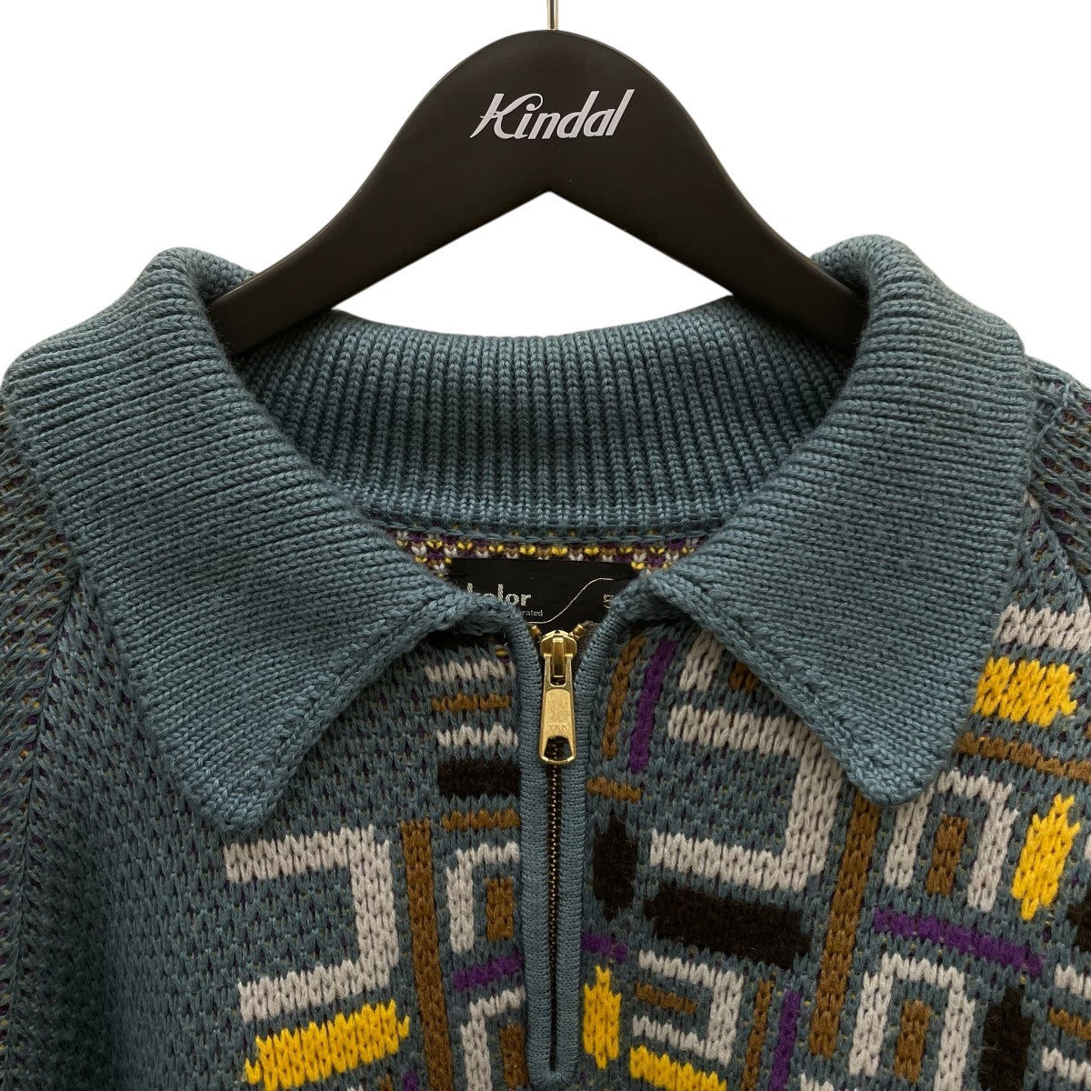 KOLOR(カラー) ジャガード柄ジップニットセーター23WCM N08304 23WCM