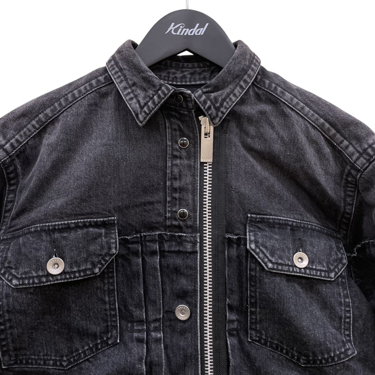 sacai ジップアップボアデニム ドレスワンピース20-05152 古着・中古-3枚目のアイテム画像