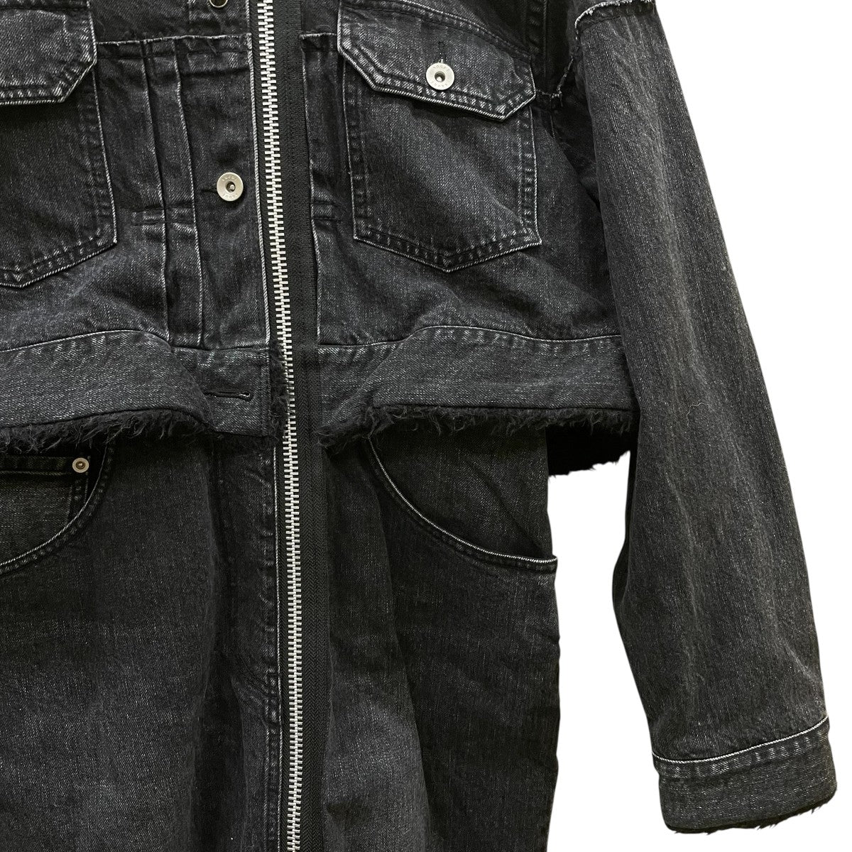 sacai ジップアップボアデニム ドレスワンピース20-05152 古着・中古-4枚目のアイテム画像