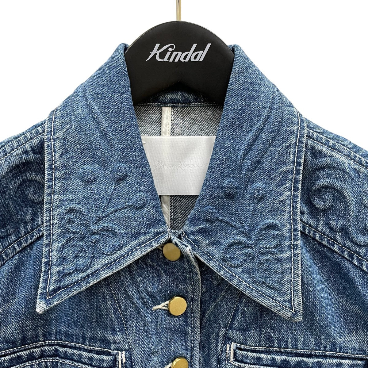 mame kurogouchi Floral Embossed Short Denim Jacketエンボス加工デニムジャケットMM24SS JK022 古着・中古-3枚目のアイテム画像