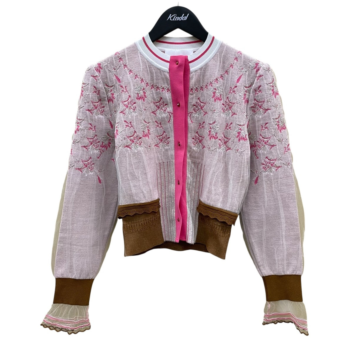 ◎さま専用マメクロゴウチ 19AW カーディガン サイズ1 Mame Kurogouchi（マメクロゴウチ）カーディガン 茶 サイズ:2(M