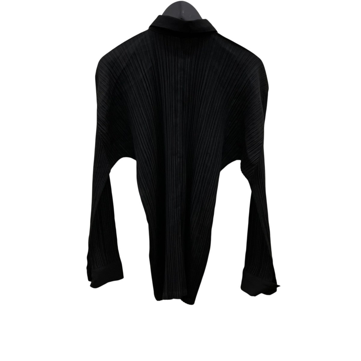 ISSEI MIYAKE クシャクシャ加工 ダークパープル ハイネック長袖 イッセイミヤケ ミーISSEY MIYAKE me シワ加工天竺シャツ 紫F (K