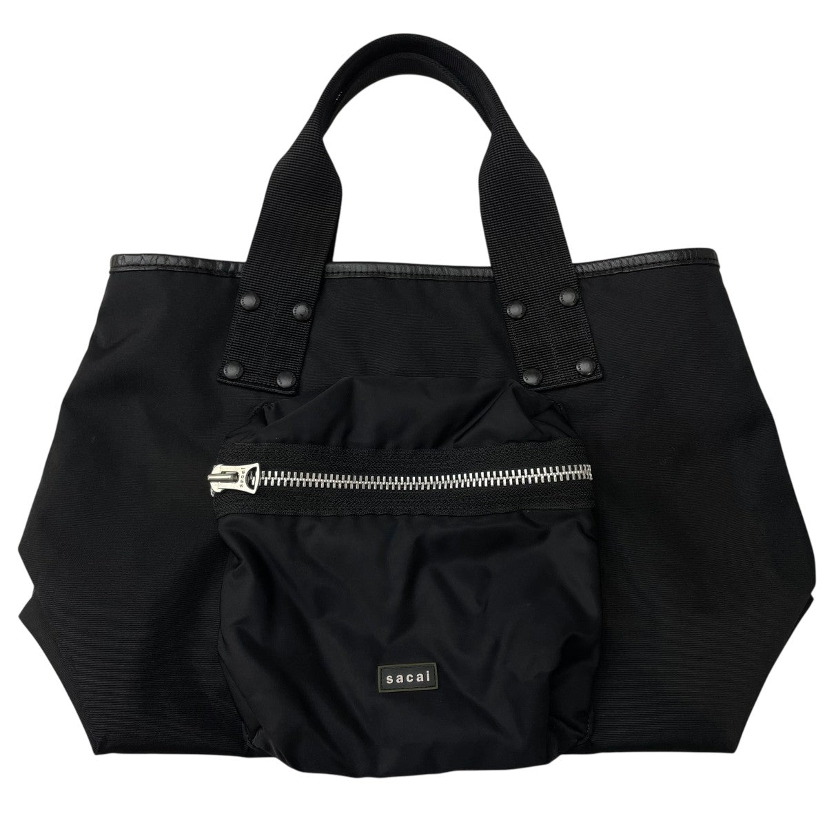 【美品】sacai Coal Tote Bag 25-0935S　ブラック sacai(サカイ) Pocket Tote Bag Mediumハンドバッグ25 0935S 25
