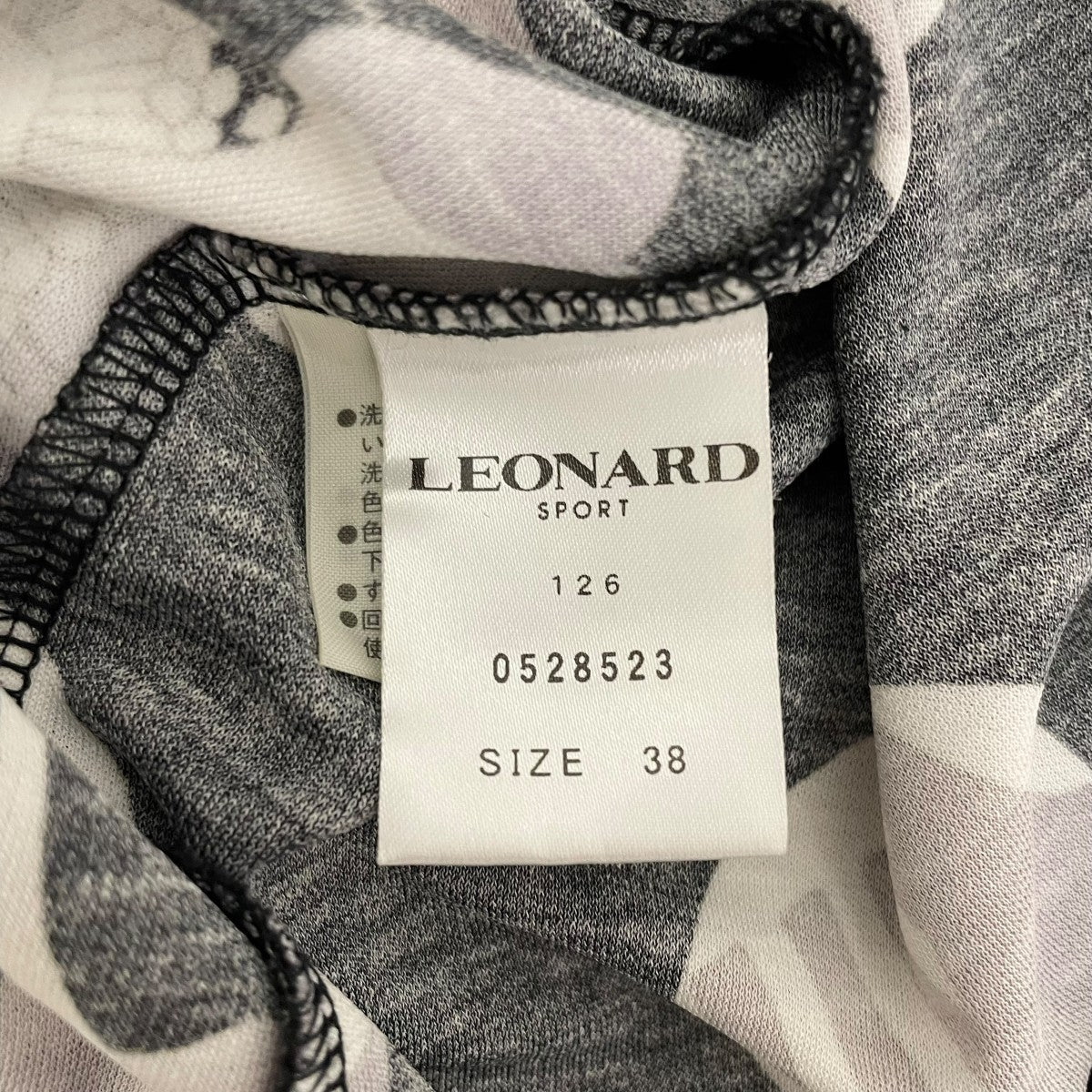 レオナール スポーツ ニット ブルゾン 花 トリム スタンドカラー 大きめサイズ LEONARD SPORT(レオナール スポーツ) ロングスリーブカットソー