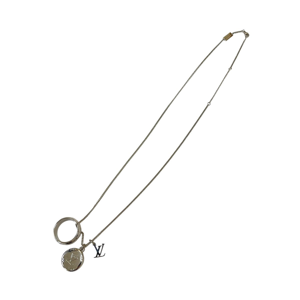 ルイヴィトン リング ネックレス シルバー モノグラム メンズ M62485 ルイヴィトン リングネックレス モノグラム M62485 (Louis