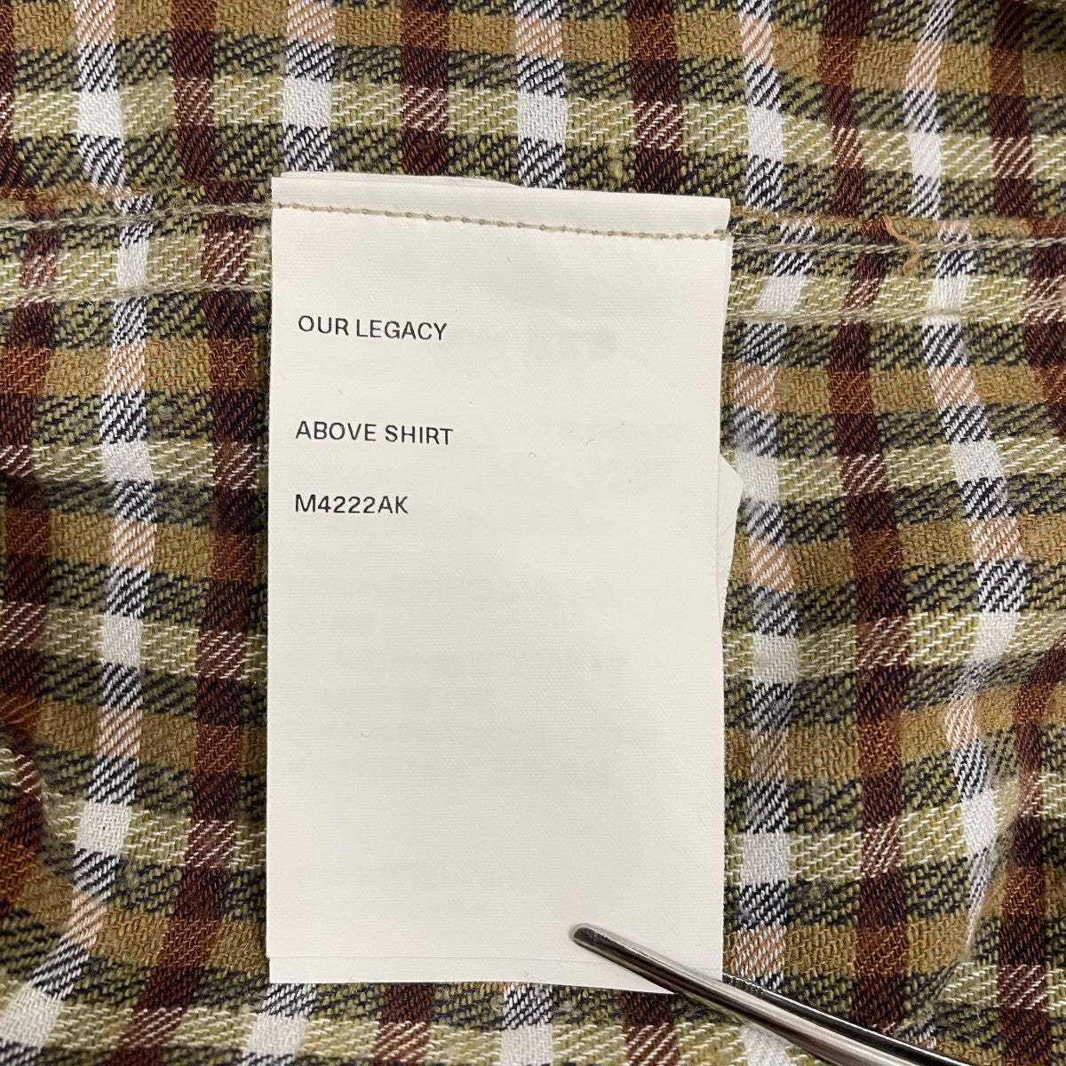 OUR LEGACY(アワーレガシー) ABOVE SHIRT長袖チェックシャツ