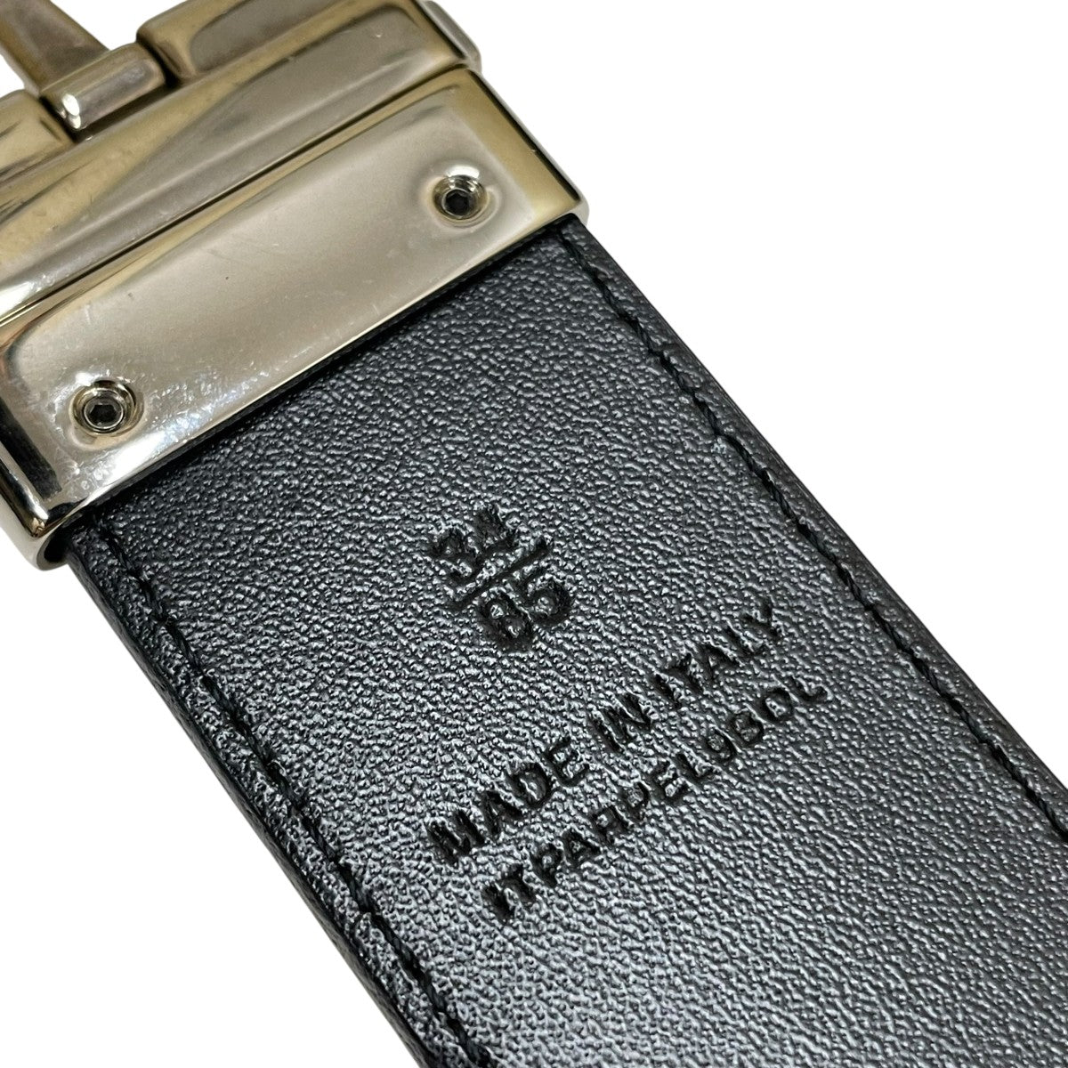 BURBERRY ブラックレザー ベルト 34/85 バーバリー BURBERRY ベルト レザーベルト メンズ BELT ブラック