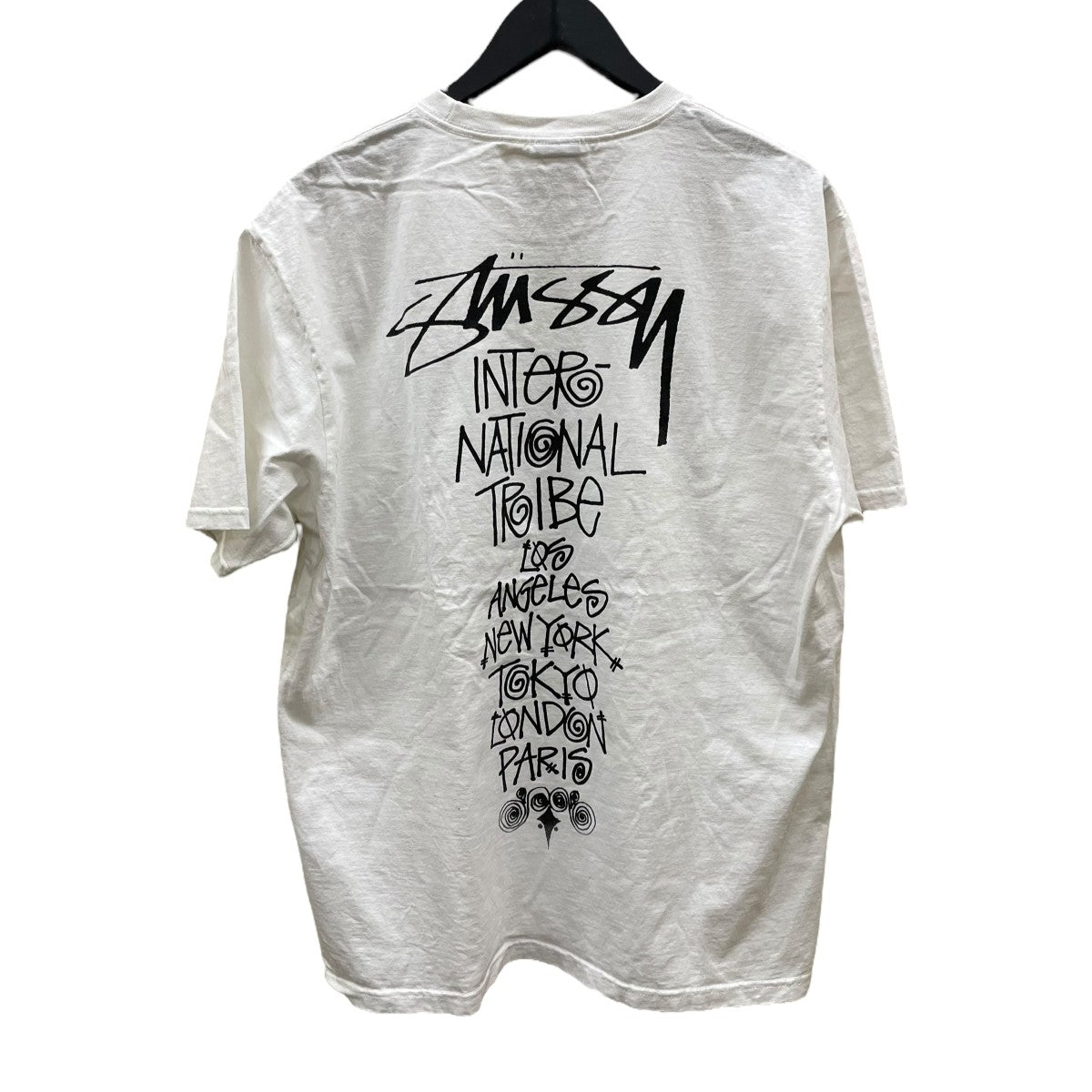 注目商品！STUSSY　総柄オーバーサイズシャツ　ホワイトL 美品◎】STUSSY 総柄オーバーサイズシャツ ホワイトL 春夏