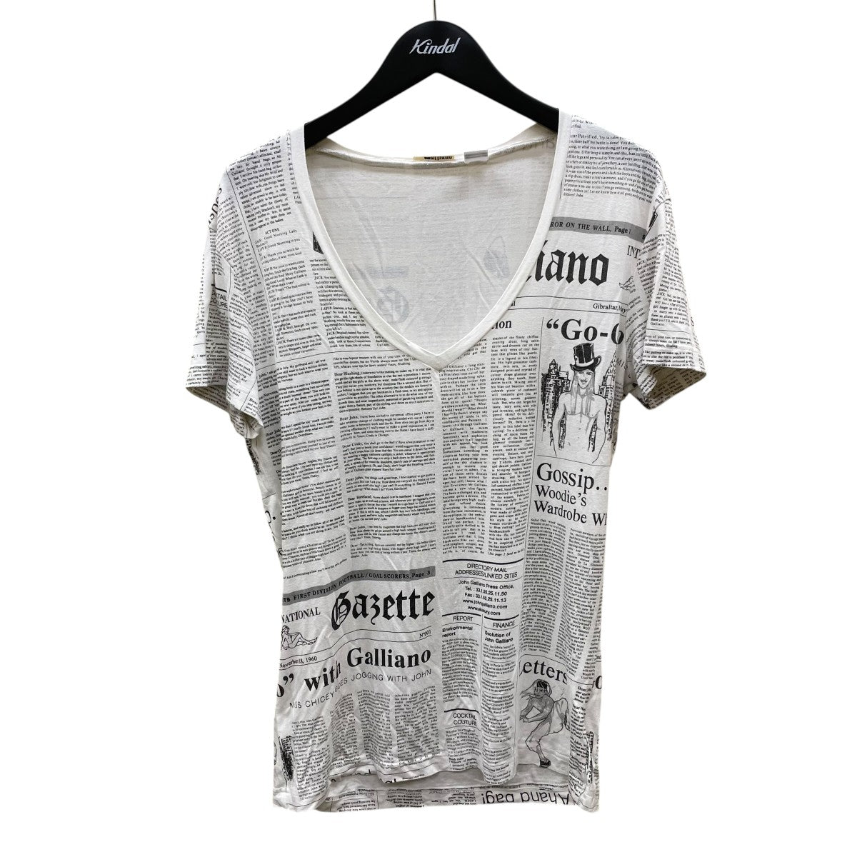 ニュースペーパーVネック半袖Tシャツ0037326