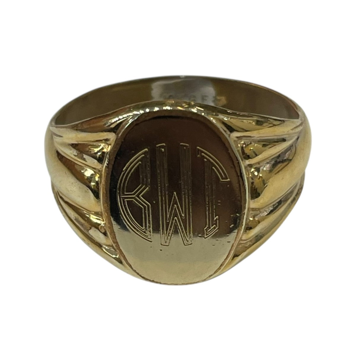 ✨SALE✨10k Gold Filled 21号 シグネットリング 受注生産】英国製 手彫り シグネットリング｜9kゴールド 18kゴールド