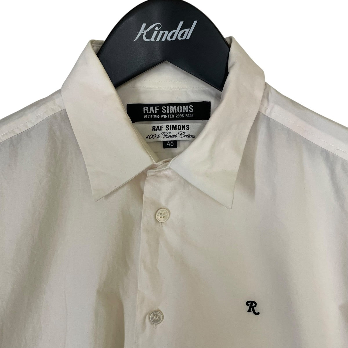 RAF SIMONS(ラフシモンズ) R刺繍長袖シャツ ホワイト サイズ 46