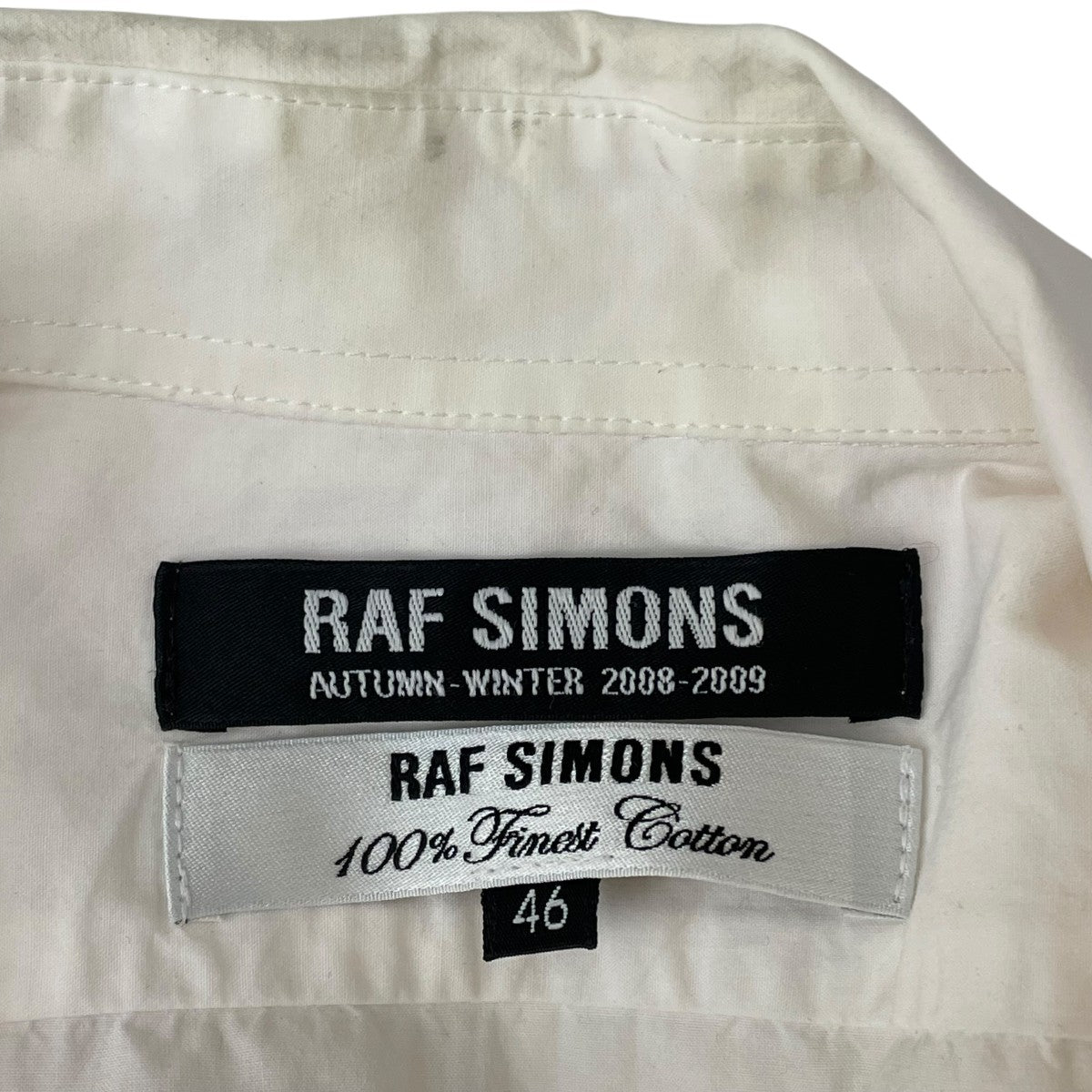 RAF SIMONS(ラフシモンズ) R刺繍長袖シャツ ホワイト サイズ 46