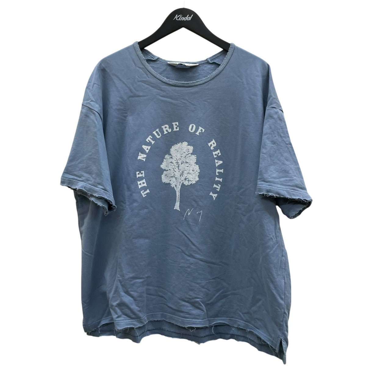 ANCELLM DAMAGE AGING T-SHIRT ダメージエイジングTシャツ切りっぱなし コットン スウェット オーバーサイズTシャツ 半袖TシャツANC CT53 古着・中古-1枚目のアイテム画像