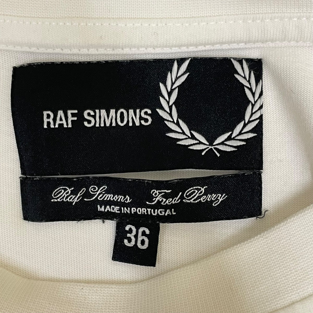 RAF SIMONS×FRED PERRY ロングスリーブTシャツ ホワイト サイズ 36
