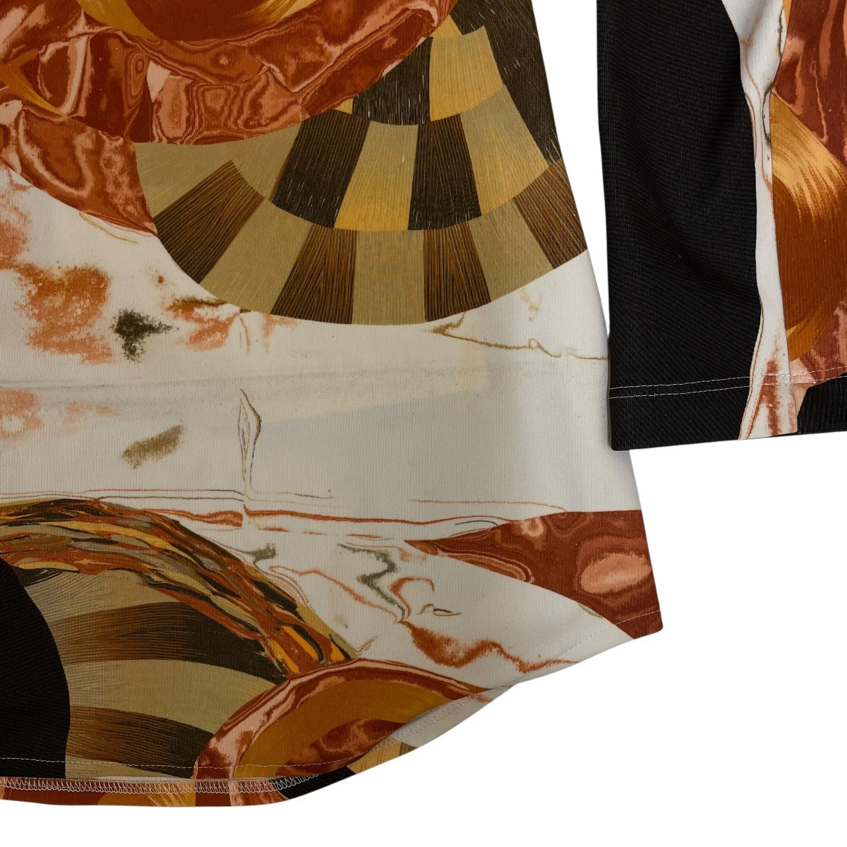 新品未使用❣️マニプリ❣️20900円❣️ヒョウ柄巾着ポーチ❣️ Marble Print Jersey High Neck Top-マーブルプリントジャージー