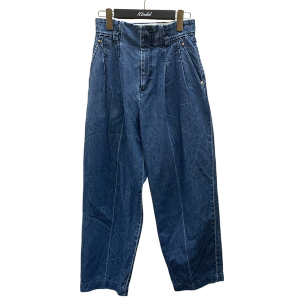 ［◯たまご◯ 様］mame kurogouchi デニムパンツ ブルー mame kurogouchi(マメクロゴウチ) タックデニムパンツMM21PS-PT703