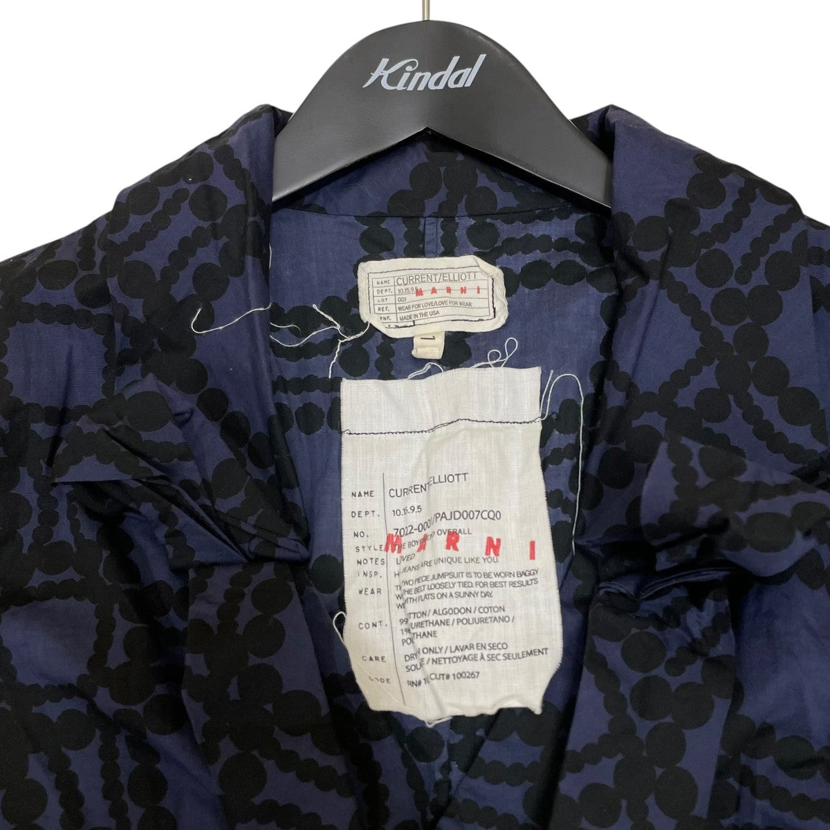 MARNI オールインワン つなぎ 幾何学 オープンカラーシャツ デニムパンツPAJD007CQ0 古着・中古-3枚目のアイテム画像