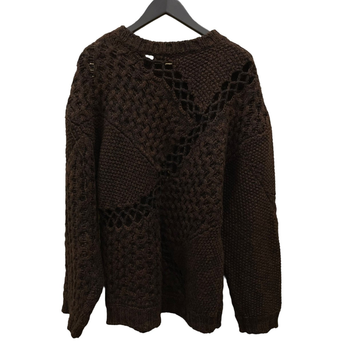 jieda ダークブラウン 編み込みセーター Jieda(ジエダ) 21AWMIX CABLE KNITケーブルニットセーターJie-21W-KN01