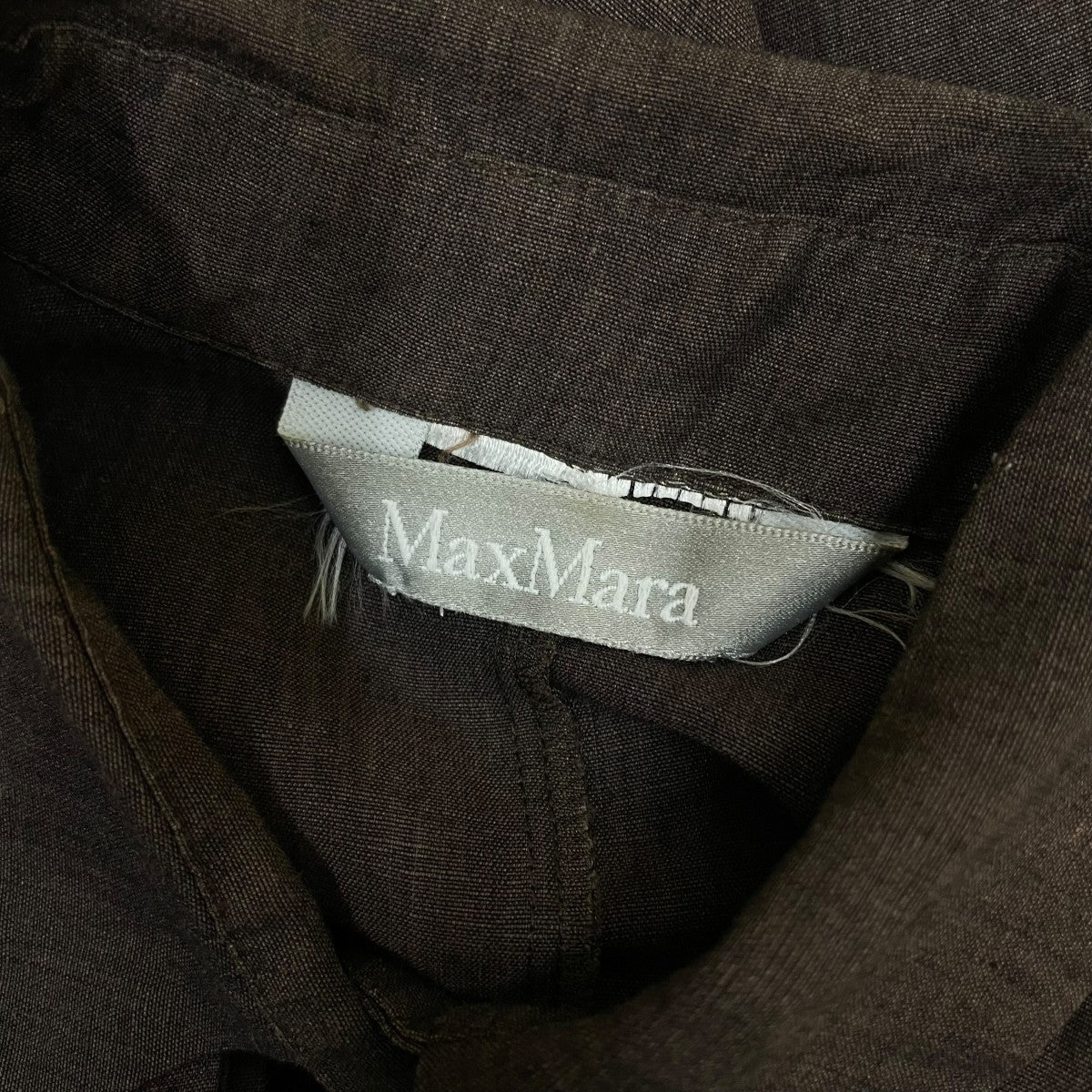 MaxMara ウエストリボン ノースリーブシャツワンピース ドレス 古着・中古-5枚目のアイテム画像