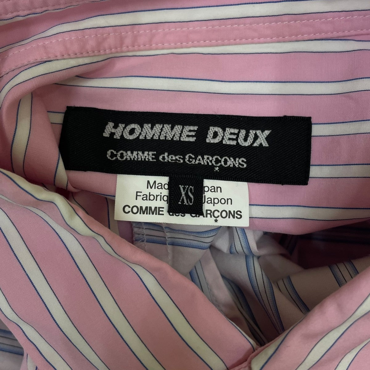 COMME des GARCONS HOMME DEUX 24SS切替 ストライプ柄 長袖ブラウス カッターシャツ コットンシャツDM B022 古着・中古-5枚目のアイテム画像
