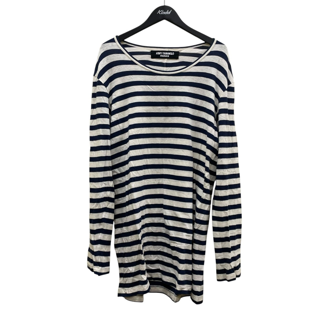 YOHJI YAMAMOTO ボーダー コットン ロングスリーブカットソー 長袖TシャツHN-T04-075 古着・中古-1枚目のアイテム画像