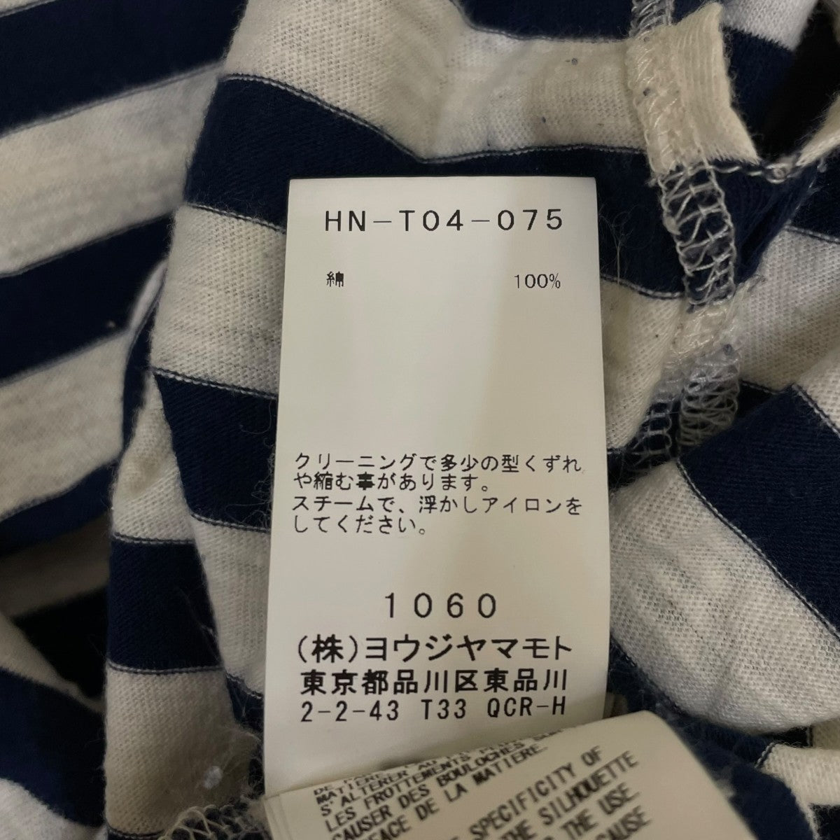 YOHJI YAMAMOTO ボーダー コットン ロングスリーブカットソー 長袖TシャツHN-T04-075 古着・中古-6枚目のアイテム画像