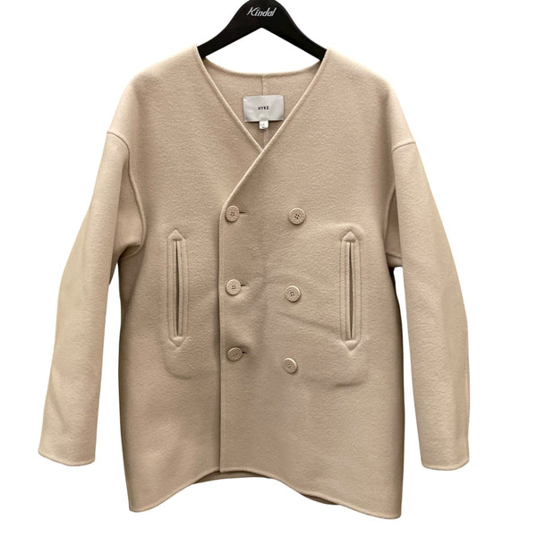 HYKE(ハイク) DOUBLE FACE PEACOAT HYKEノーカラージャケット222-17341