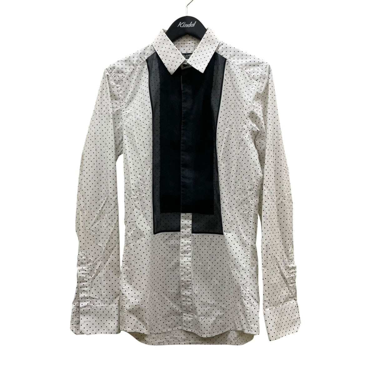 DOLCE ＆ GABBANA 切替 ドット柄 コットンシャツ 長袖シャツG5DA2T 古着・中古-1枚目のアイテム画像
